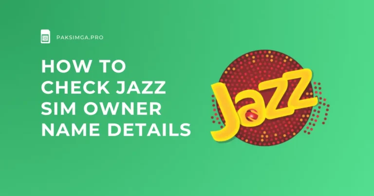 How to Check Jazz SIM Owner Name Details