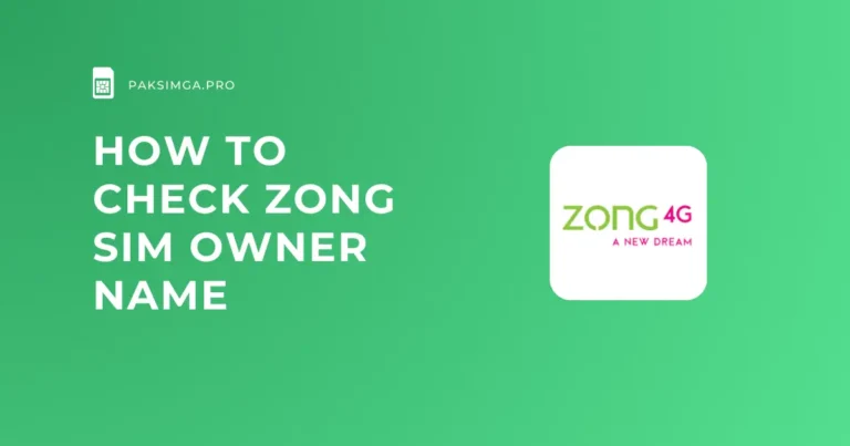 How to Check Zong SIM Owner Name